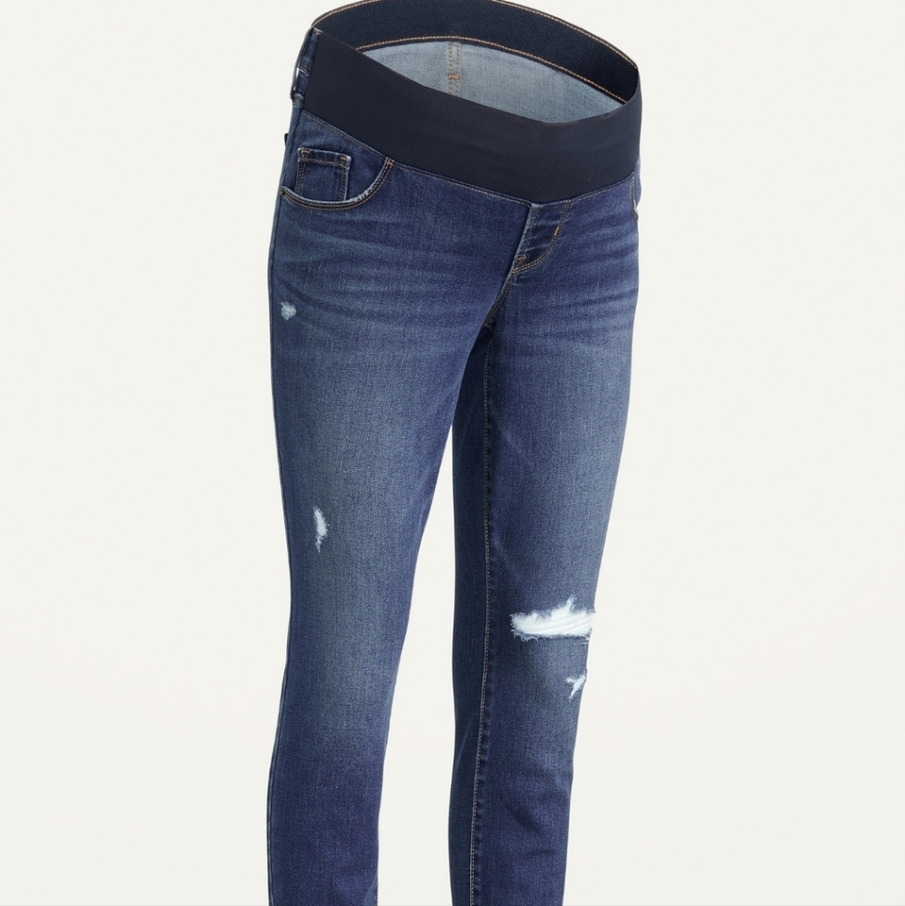 NWT Maternity Front Low Panel Pop Icon Skinny Ripped Jeans